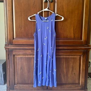 Old Navy Blue and White Sleeveless Halter Maxi Dress